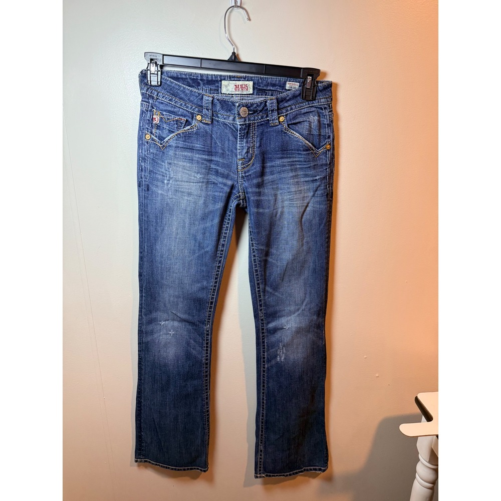 MEK Denim‎ New Oaxaca Bootcut Jeans Women's Size 28/34 Blue Wash Distressed